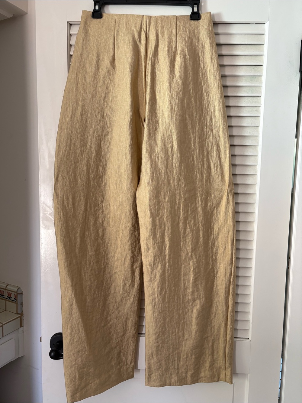 ZARA champagne gold high-waisted balloon pant - Picture 2 of 3